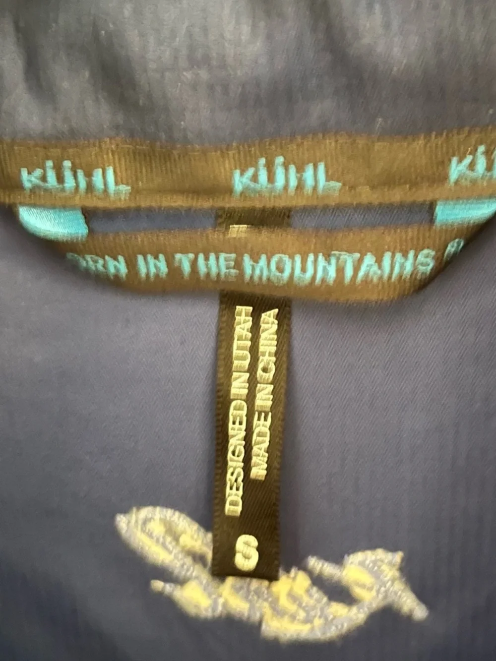 Kuhl Women’s Rekon Canvas Jacket Blue Depths EUC Hooded Pockets Hiking Small
